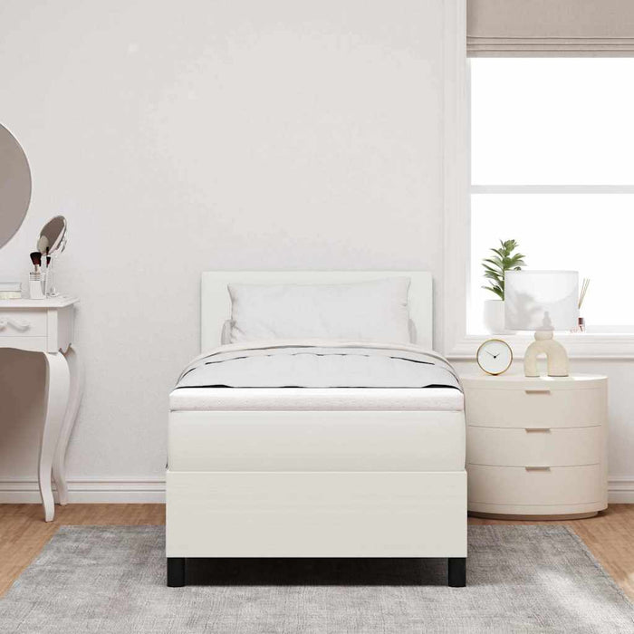 Pat cu arc LED Crema și Alb 100 x 200 cm Țesătură din corduroy - WALTI WALTI