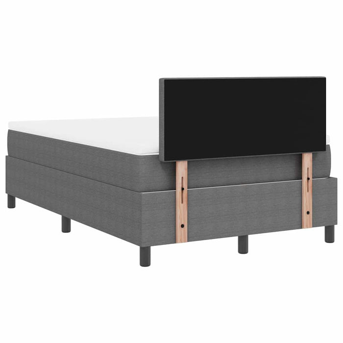 Pat cu arc LED cu headboard Gri deschis și alb. 120 x 190 cm WALTI