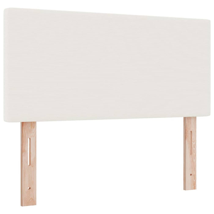 Pat cu arc LED Crema și Alb 120 x 200 cm Țesătură din corduroy WALTI
