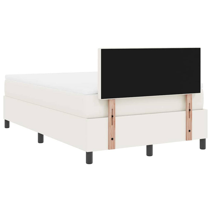 Pat cu arc LED Crema și Alb 120 x 200 cm Țesătură din corduroy WALTI