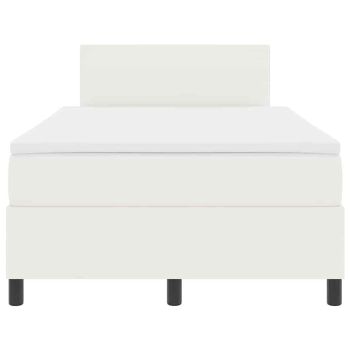 Pat cu arc LED Crema și Alb 120 x 200 cm Țesătură din corduroy WALTI