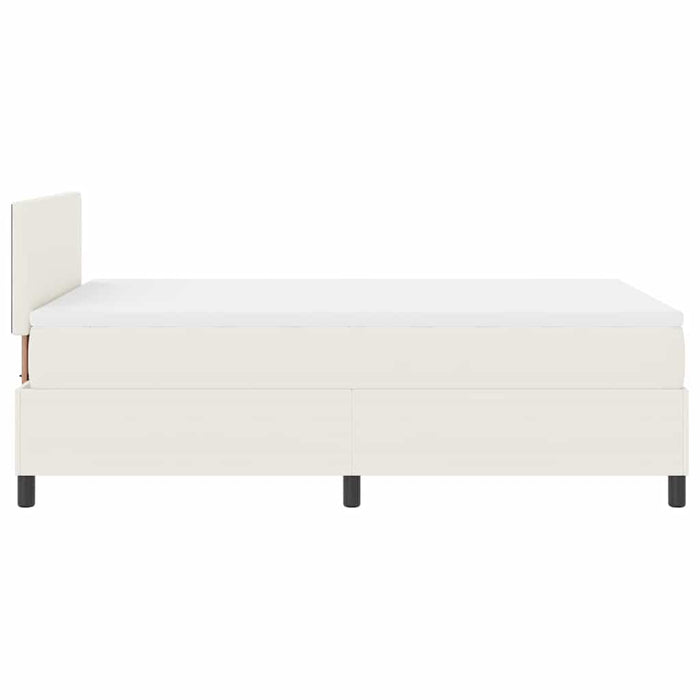 Pat cu arc LED Crema și Alb 120 x 200 cm Țesătură din corduroy WALTI