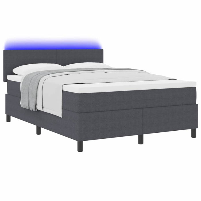 Pat cu arc LED cu headboard Gri închis și alb 140 x 200 cm WALTI