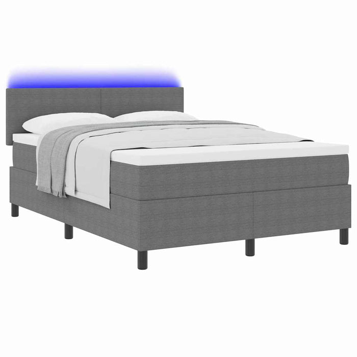 Pat cu arc LED cu headboard Gri deschis și alb. 160 x 200 cm - WALTI WALTI