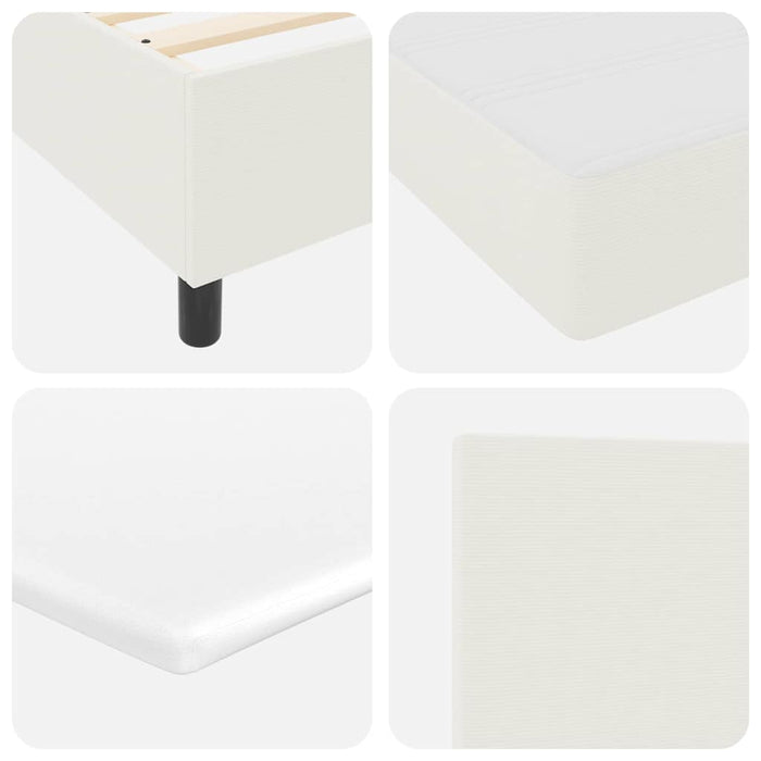 Pat cu arc LED Crema și Alb 160 x 200 cm Țesătură din corduroy WALTI