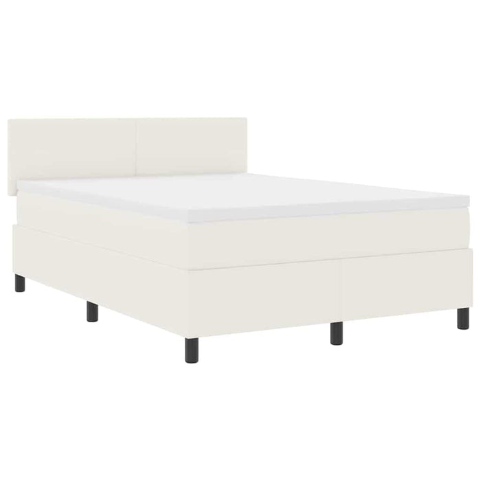 Pat cu arc LED Crema și Alb 160 x 200 cm Țesătură din corduroy WALTI