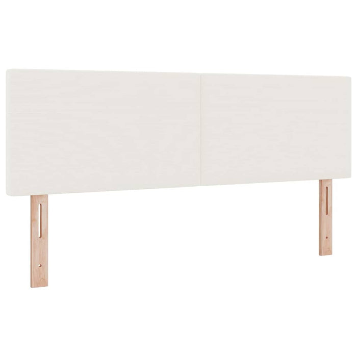 Pat cu arc LED Crema și Alb 160 x 200 cm Țesătură din corduroy WALTI