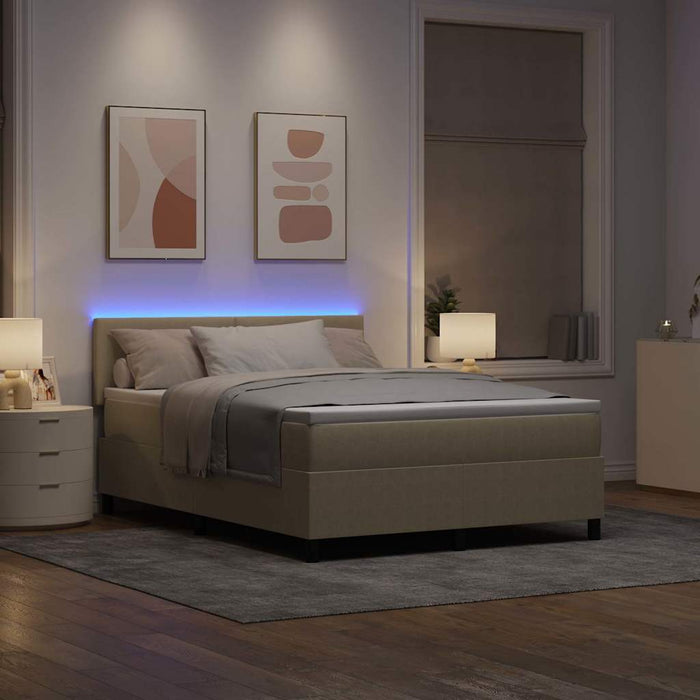Pat cu arc LED cu headboard Gri deschis și alb. 160 x 200 cm WALTI