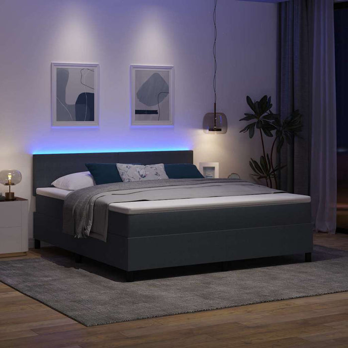 Pat cu arc LED cu headboard Gri închis și alb 180 x 200 cm - WALTI WALTI
