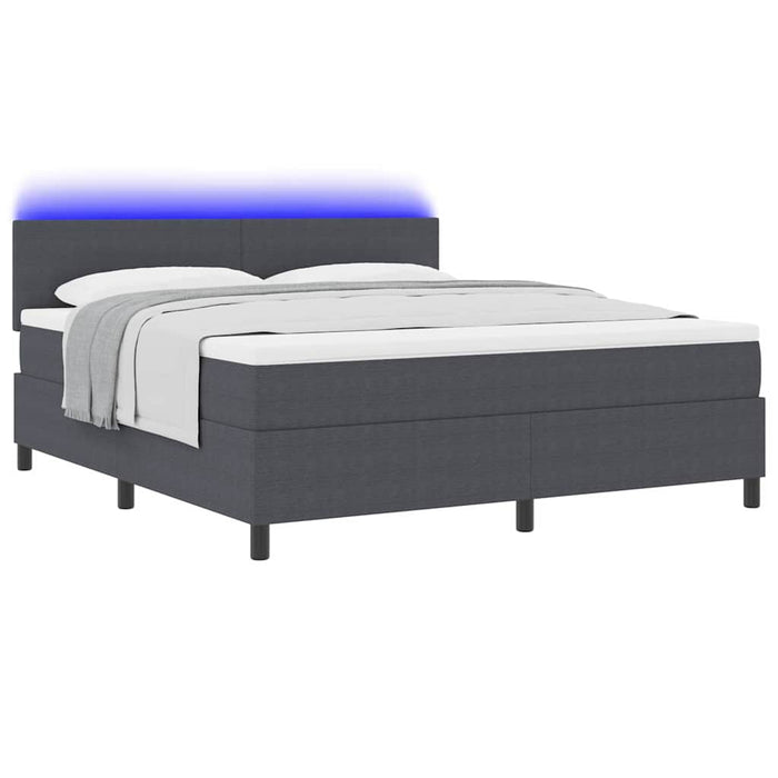 Pat cu arc LED cu headboard Gri închis și alb 180 x 200 cm - WALTI WALTI