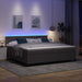 Pat cu arc LED cu headboard Gri deschis și alb. 200 x 200 cm - WALTI WALTI