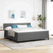 Pat cu arc LED cu headboard Gri deschis și alb. 200 x 200 cm - WALTI WALTI