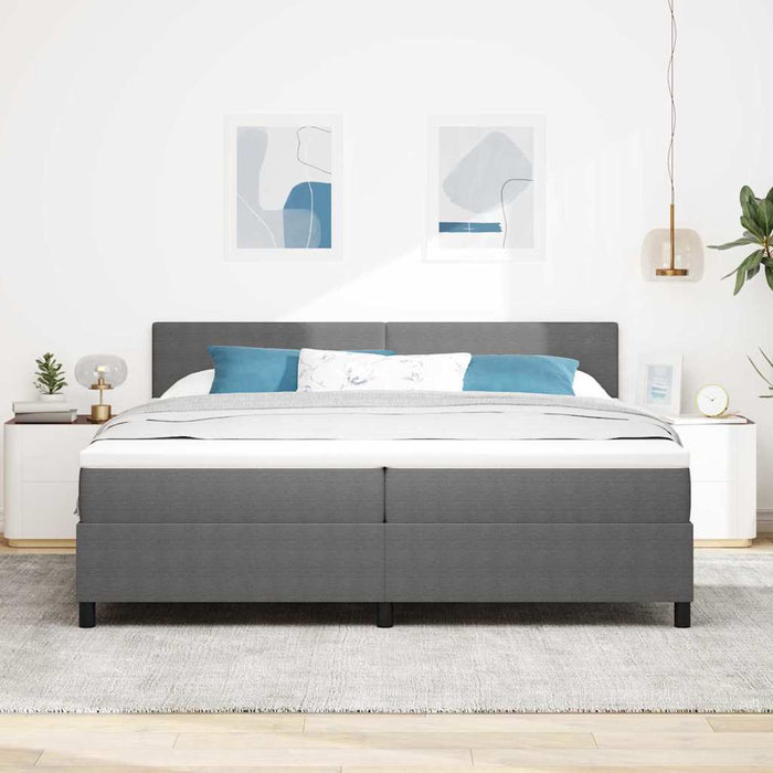 Pat cu arc LED cu headboard Gri deschis și alb. 200 x 200 cm - WALTI WALTI