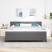 Pat cu arc LED cu headboard Gri deschis și alb. 200 x 200 cm - WALTI WALTI