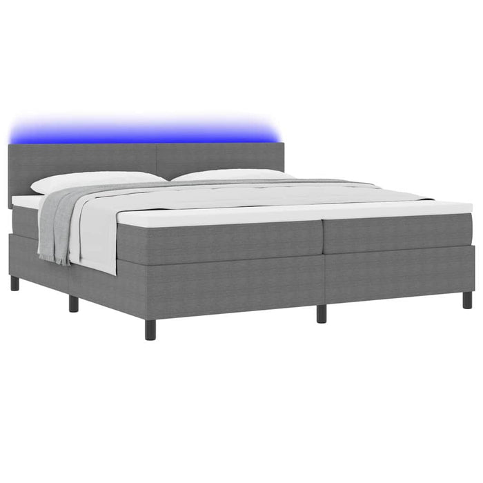 Pat cu arc LED cu headboard Gri deschis și alb. 200 x 200 cm - WALTI WALTI