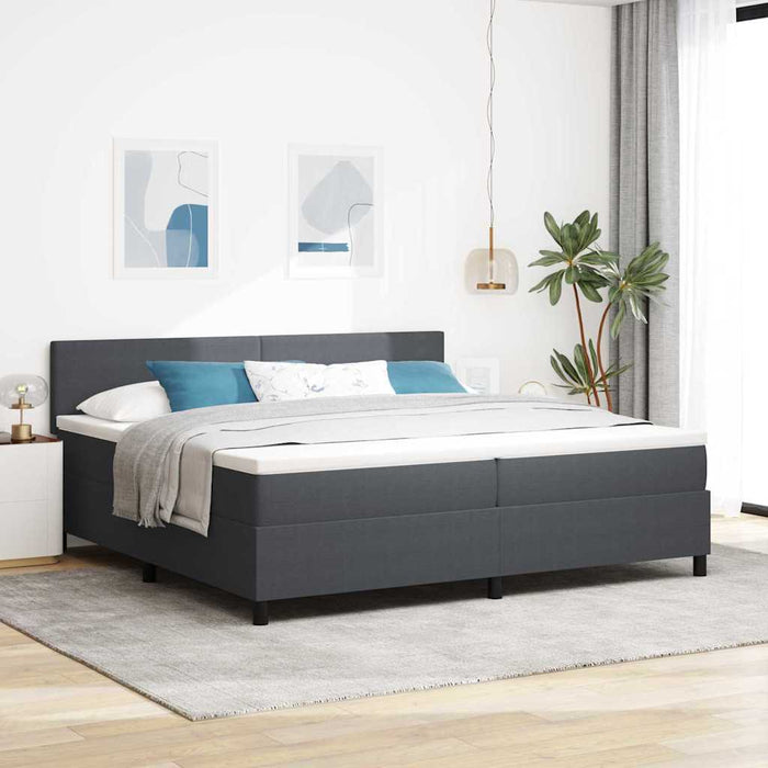 Pat cu arc LED cu headboard Gri închis și alb 200 x 200 cm - WALTI WALTI