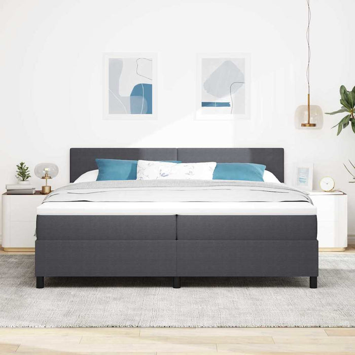 Pat cu arc LED cu headboard Gri închis și alb 200 x 200 cm - WALTI WALTI