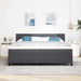 Pat cu arc LED cu headboard Gri închis și alb 200 x 200 cm - WALTI WALTI