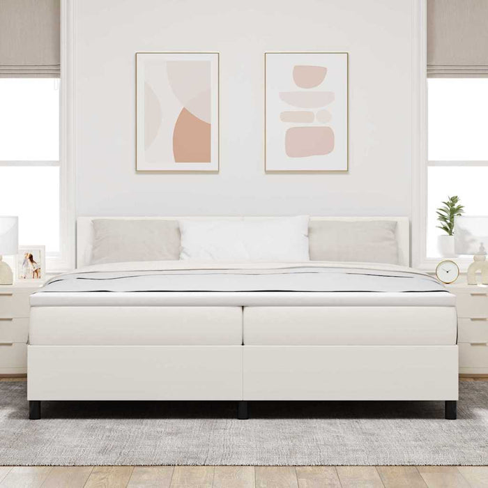 Pat cu arc LED Crema și Alb 200 x 200 cm Țesătură din corduroy - WALTI WALTI