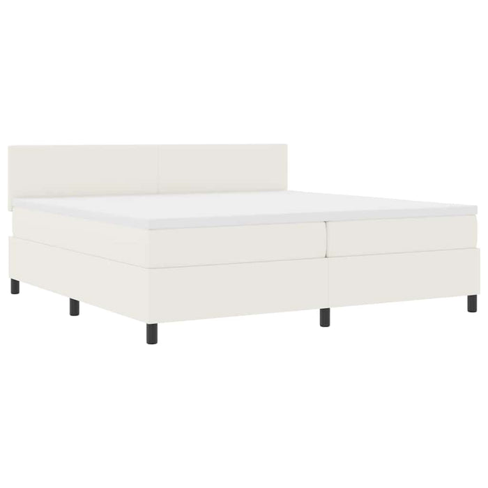 Pat cu arc LED Crema și Alb 200 x 200 cm Țesătură din corduroy - WALTI WALTI
