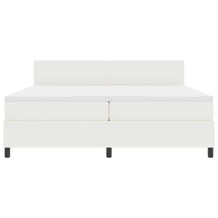 Pat cu arc LED Crema și Alb 200 x 200 cm Țesătură din corduroy - WALTI WALTI