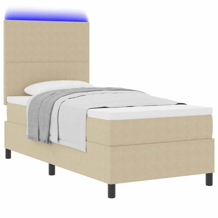 Pat cu arc LED cu headboard Gri deschis și alb. 80 x 200 cm - WALTI WALTI