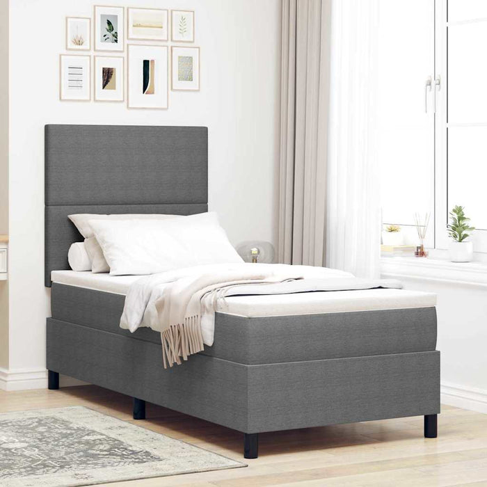 Pat cu arc LED cu headboard Gri deschis și alb. 90 x 190 cm WALTI
