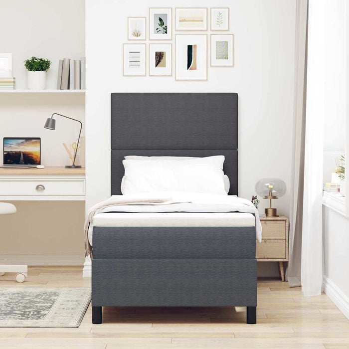 Pat cu arc LED cu headboard Gri închis și alb 90 x 190 cm WALTI