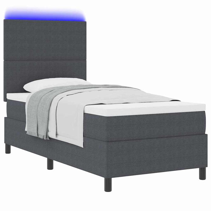Pat cu arc LED cu headboard Gri închis și alb 90 x 190 cm WALTI
