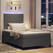 Pat cu arc LED cu headboard Gri deschis și alb. 120 x 190 cm - WALTI WALTI