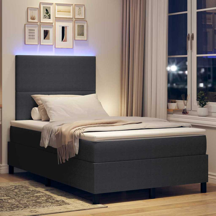 Pat cu arc LED cu headboard Gri închis și alb 120 x 190 cm - WALTI WALTI