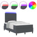 Pat cu arc LED cu headboard Gri închis și alb 120 x 190 cm - WALTI WALTI