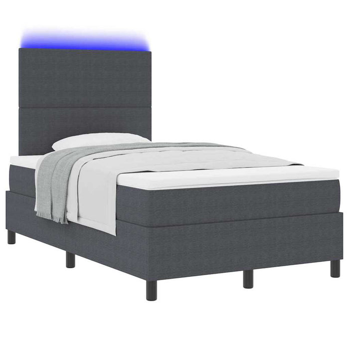 Pat cu arc LED cu headboard Gri închis și alb 120 x 190 cm - WALTI WALTI