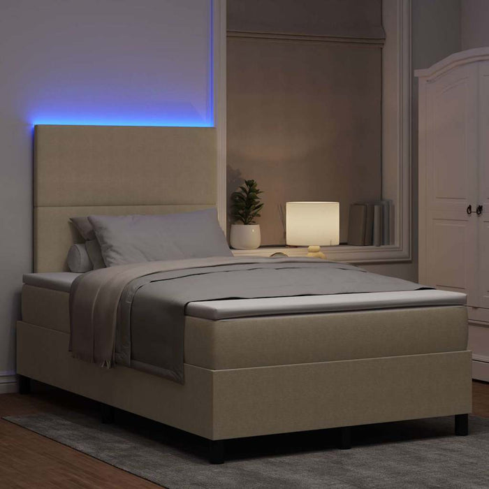 Pat cu arc LED cu headboard Gri deschis și alb. 120 x 190 cm - WALTI WALTI
