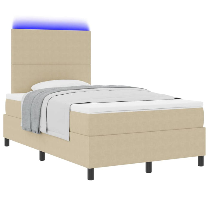 Pat cu arc LED cu headboard Gri deschis și alb. 120 x 190 cm - WALTI WALTI