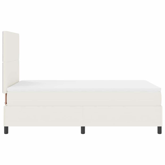 Pat cu arc LED Crema și Alb 120 x 200 cm Țesătură din corduroy WALTI