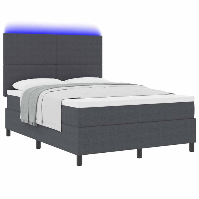 Pat cu arc LED cu headboard Gri închis și alb 140 x 190 cm WALTI