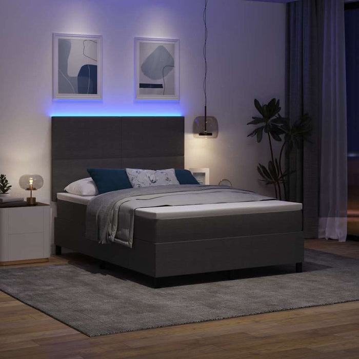 Pat cu arc LED cu headboard Gri deschis și alb. 160 x 200 cm WALTI