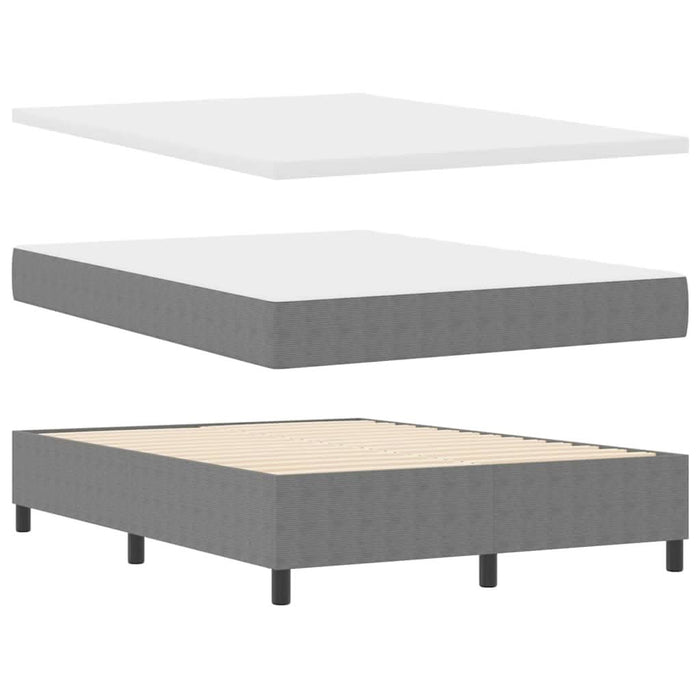 Pat cu arc LED cu headboard Gri deschis și alb. 160 x 200 cm WALTI
