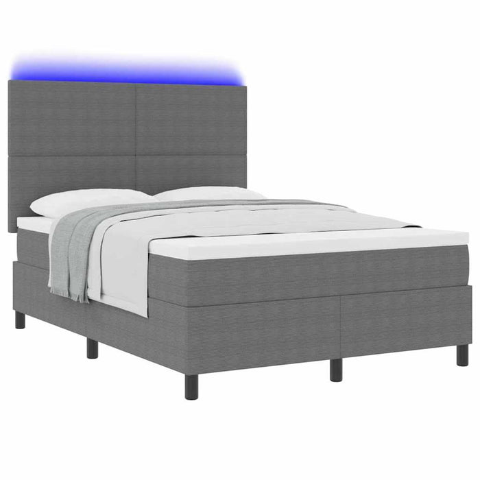 Pat cu arc LED cu headboard Gri deschis și alb. 160 x 200 cm WALTI
