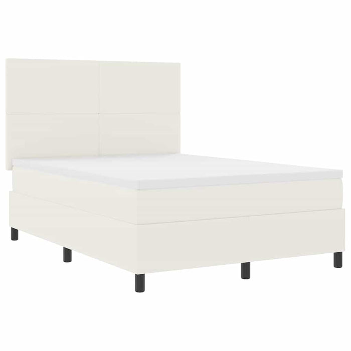 Pat cu arc LED Crema și Alb 160 x 200 cm Țesătură din corduroy WALTI