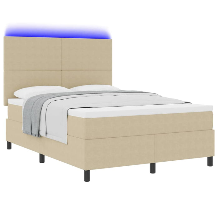 Pat cu arc LED cu headboard Gri deschis și alb. 160 x 200 cm WALTI