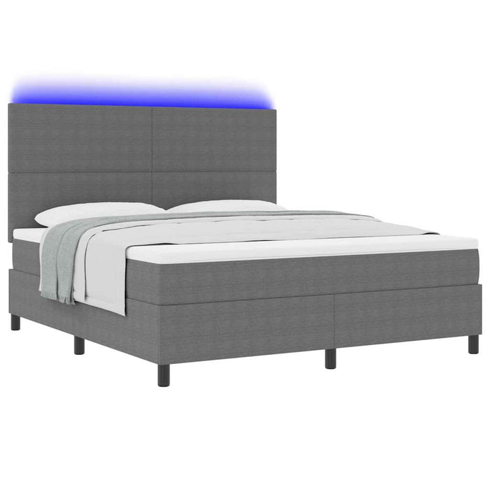 Pat cu arc LED cu headboard Gri deschis și alb. 180 x 200 cm WALTI