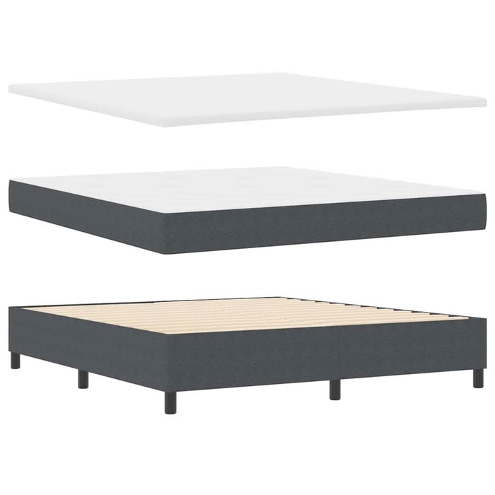 Pat cu arc LED cu headboard Gri închis și alb 180 x 200 cm WALTI