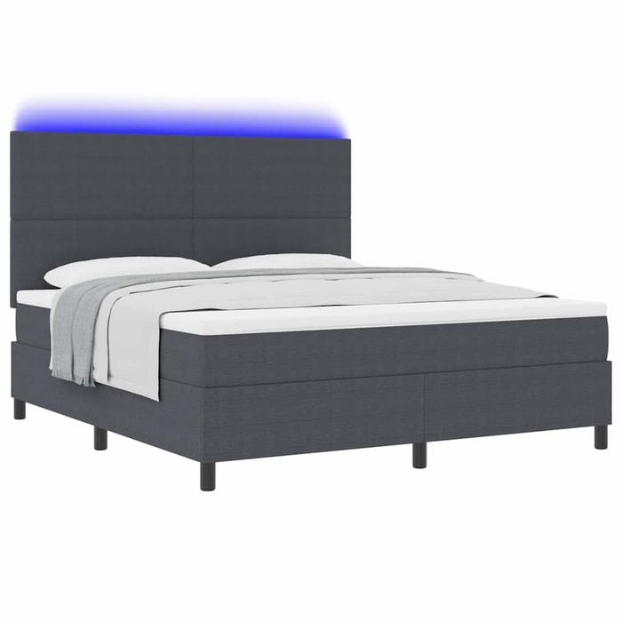 Pat cu arc LED cu headboard Gri închis și alb 180 x 200 cm WALTI