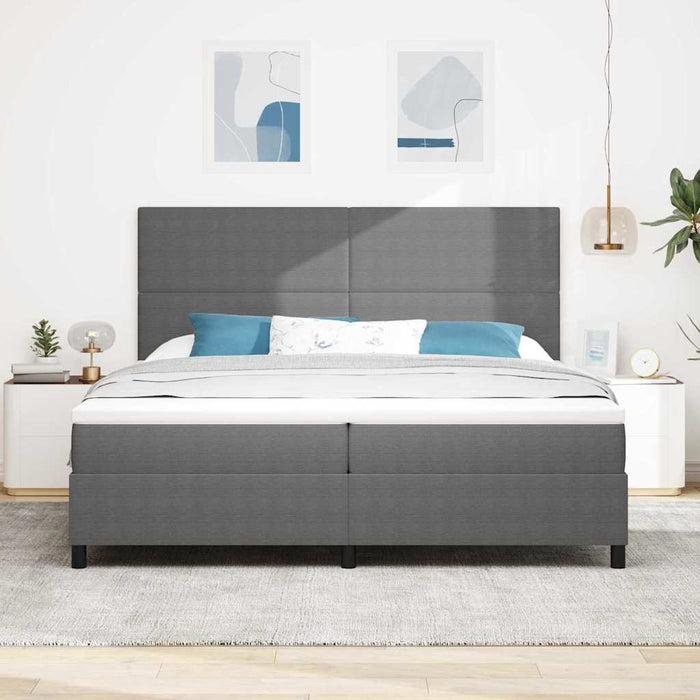 Pat cu arc LED cu headboard Gri deschis și alb. 200 x 200 cm - WALTI WALTI