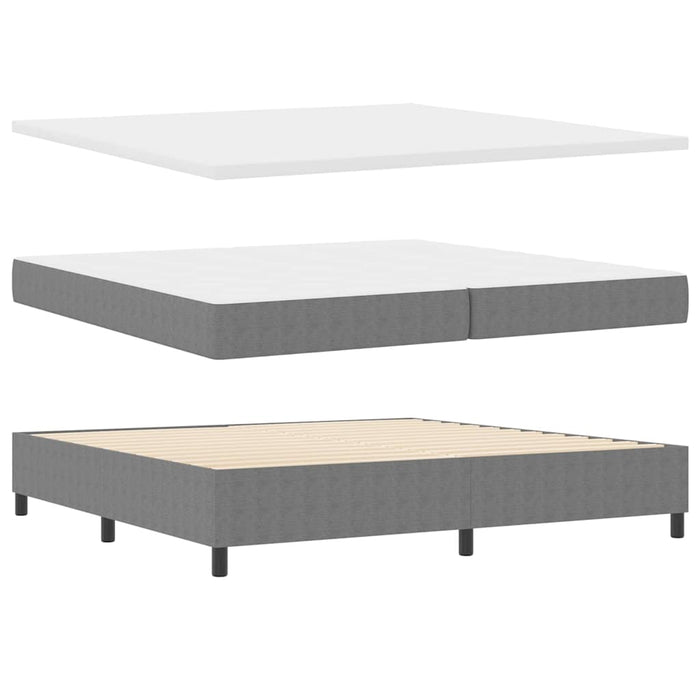 Pat cu arc LED cu headboard Gri deschis și alb. 200 x 200 cm - WALTI WALTI
