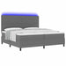 Pat cu arc LED cu headboard Gri deschis și alb. 200 x 200 cm - WALTI WALTI