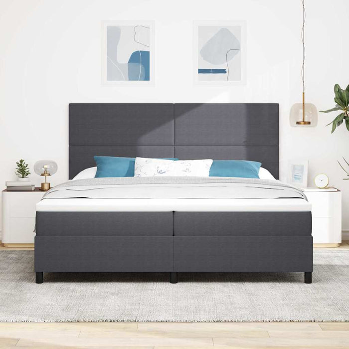 Pat cu arc LED cu headboard Gri închis și alb 200 x 200 cm - WALTI WALTI