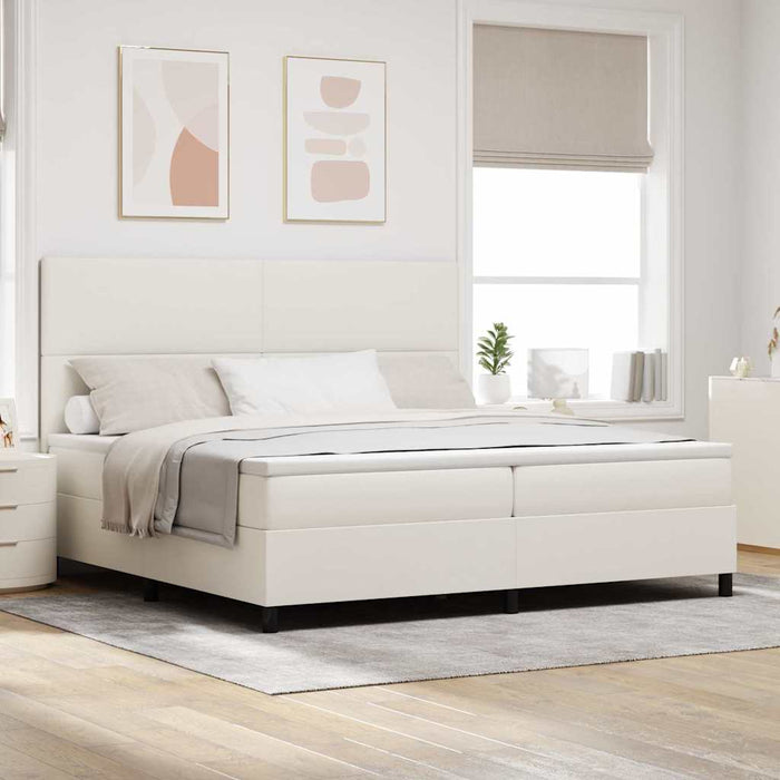 Pat cu arc LED Crema și Alb 200 x 200 cm Țesătură din corduroy - WALTI WALTI